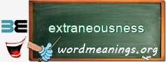 WordMeaning blackboard for extraneousness